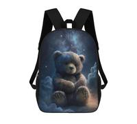 sinyumoney Mochilas Para Niños Teddy Bear in Space Mochila Escolar Impresa En 3D Para Niños Mochilas De Viaje De Moda Para Niños Estudiantes Escolares 17inch