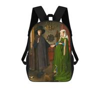 sinyumoney Mochilas Para Niños The Arnolfini Portrait Mochila Escolar Impresa En 3D Para Niños Mochilas De Viaje De Moda Para Niños Estudiantes Escolares 17inch
