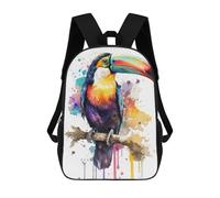 sinyumoney Mochilas Para Niños Toucan in Watercolor Mochila Escolar Para Niños Mochila De Viaje Mochila Escolar Para Estudiantes Bolsa Para Libros Y Material Escolar Mochilas Escolares 17inch