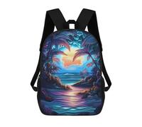 sinyumoney Mochilas Para Niños Tropical Sunset Beach Mochila Escolar Impresa En 3D Mochila De Moda Mochilas Escolares De Viaje Para La Escuela O Viajes 17inch