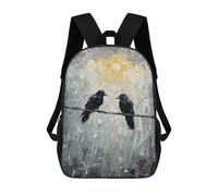 sinyumoney Mochilas Para Niños Two Ravens on A Wire Painting Mochila Escolar Impresa En 3D Mochila De Moda Mochilas Escolares De Viaje Para La Escuela O Viajes 17inch