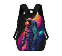 sinyumoney Mochilas Para Niños Vibrant Astronaut in Space -8 Mochila Escolar Impresa En 3D Para Niños Mochilas De Viaje De Moda Para Niños Estudiantes Escolares 17inch