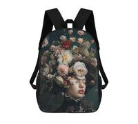 sinyumoney Mochilas Para Niños Vintage Floral Woman Mochila Escolar Impresa En 3D Para Niños Mochilas De Viaje De Moda Para Niños Estudiantes Escolares 17inch