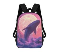 sinyumoney Mochilas Para Niños Whale Floating In Pink Sky Mochila Escolar Impresa En 3D Para Niños Mochilas De Viaje De Moda Para Niños Estudiantes Escolares 17inch