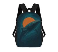 sinyumoney Mochilas Para Niños Whale Shark And Sun Digital Art Mochila Escolar Impresa En 3D Para Niños Mochilas De Viaje De Moda Para Niños Estudiantes Escolares 17inch