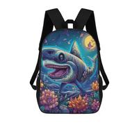 sinyumoney Mochilas Para Niños Whimsical Shark in A Fantasy Underwater Garden Mochila Escolar Impresa En 3D Para Niños Mochilas De Viaje De Moda Para Niños Estudiantes Escolares 17inch