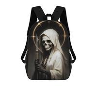 sinyumoney Mochilas Para Niños White Santa Muerte Mochila Escolar Mochila Para Niños Mochila De Viaje Mochilas Para Libros Mochila Impresa En 3D Para Niños Y Niñas 17inch