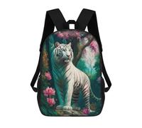 sinyumoney Mochilas Para Niños White Tiger Mochila Escolar Impresa En 3D Para Niños Mochilas De Viaje De Moda Para Niños Estudiantes Escolares 17inch