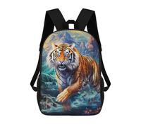 sinyumoney Mochilas Para Niños Wild Tiger in Mountainous Landscape Mochila Escolar Mochila Para Niños Mochila De Viaje Mochilas Para Libros Mochila Impresa En 3D Para Niños Y Niñas 17inch