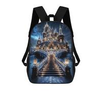 sinyumoney Mochilas Para Niños Winter Castle Lights Mochila Escolar Impresa En 3D Mochila De Moda Mochilas Escolares De Viaje Para La Escuela O Viajes 17inch