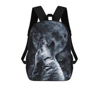 sinyumoney Mochilas Para Niños Wolf Howling at Moon Mochila Escolar Impresa En 3D Para Niños Mochilas De Viaje De Moda Para Niños Estudiantes Escolares 17inch