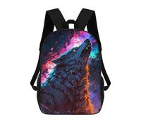 sinyumoney Mochilas Para Niños Wolf Howling at The Stars Mochila Escolar Mochila Para Niños Mochila De Viaje Mochilas Para Libros Mochila Impresa En 3D Para Niños Y Niñas 17inch