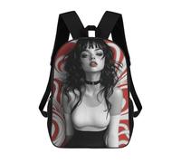 sinyumoney Mochilas Para Niños Woman with Black Hair And Red Background Mochila Escolar Impresa En 3D Para Niños Mochilas De Viaje De Moda Para Niños Estudiantes Escolares 17inch