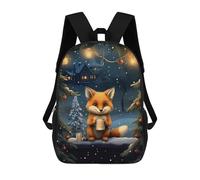 sinyumoney Mochilas Para Niños Xmas Cute Fox Tea Mochila Escolar Mochila Para Niños Mochila De Viaje Mochilas Para Libros Mochila Impresa En 3D Para Niños Y Niñas 17inch