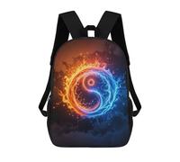 sinyumoney Mochilas Para Niños Yin Yang Fire And Ice Mochila Escolar Impresa En 3D Para Niños Mochilas De Viaje De Moda Para Niños Estudiantes Escolares 17inch