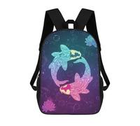 sinyumoney Mochilas Para Niños Yin Yang Koi Fish with Lotus Mochila Escolar Impresa En 3D Mochila De Moda Mochilas Escolares De Viaje Para La Escuela O Viajes 17inch