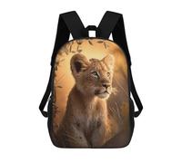 sinyumoney Mochilas Para Niños Young Lion Cub in Sunlight Mochila Escolar Impresa En 3D Para Niños Mochilas De Viaje De Moda Para Niños Estudiantes Escolares 17inch
