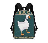 sinyumoney Mochilas Peace Was Never An Option Mochila Escolar Para Niños Mochila Escolar Impresa En 3D Para Niños Estudiantes De Primaria Y Secundaria 17inch