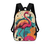 sinyumoney Mochilas Pink Flamingo Art Print Pink Flamingo Mochila Escolar Para Niños Mochila Escolar Impresa En 3D Para Niños Estudiantes De Primaria Y Secundaria 17inch