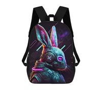 sinyumoney Mochilas Rabbit Neon Mochila Escolar Para Niños Mochila Escolar Impresa En 3D Para Niños Estudiantes De Primaria Y Secundaria 17inch