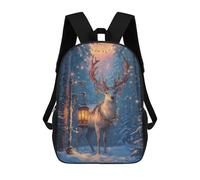 sinyumoney Mochilas Reindeer in Winter Wonderland Mochila Escolar Para Niños Mochila Escolar Impresa En 3D Para Niños Estudiantes De Primaria Y Secundaria 17inch