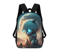 sinyumoney Mochilas Robotic Cat on Mars Mochila Escolar Para Niños Mochila Escolar Impresa En 3D Para Niños Estudiantes De Primaria Y Secundaria 17inch