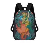 sinyumoney Mochilas SEA WITCH MERMAID Mochila Escolar Para Niños Mochila Escolar Impresa En 3D Para Niños Estudiantes De Primaria Y Secundaria 17inch