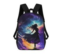 sinyumoney Mochilas Silhouette in Cosmic Dance Mochila Escolar Para Niños Mochila Escolar Impresa En 3D Para Niños Estudiantes De Primaria Y Secundaria 17inch
