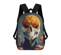 sinyumoney Mochilas Skull And Marigold Mochila Escolar Para Niños Mochila Escolar Impresa En 3D Para Niños Estudiantes De Primaria Y Secundaria 17inch