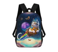 sinyumoney Mochilas Space Cat with Rainbow Tail Mochila Escolar Para Niños Mochila Escolar Impresa En 3D Para Niños Estudiantes De Primaria Y Secundaria 17inch