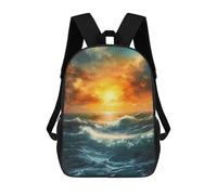 sinyumoney Mochilas Sunset Water Waves Ocean Mochila Escolar Para Niños Mochila Escolar Impresa En 3D Para Niños Estudiantes De Primaria Y Secundaria 17inch