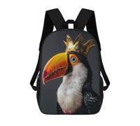 sinyumoney Mochilas Toucan Bird Cute King Mochila Escolar Para Niños Mochila Escolar Impresa En 3D Para Niños Estudiantes De Primaria Y Secundaria 17inch