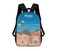sinyumoney Mochilas Travel to Petra Mochila Escolar Para Niños Mochila Escolar Impresa En 3D Para Niños Estudiantes De Primaria Y Secundaria 17inch