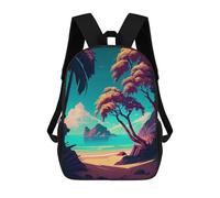 sinyumoney Mochilas Tropical Paradise Beach-1 Mochila Escolar Para Niños Mochila Escolar Impresa En 3D Para Niños Estudiantes De Primaria Y Secundaria 17inch