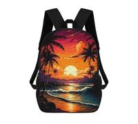 sinyumoney Mochilas Tropical Sunset Beach-1 Mochila Escolar Para Niños Mochila Escolar Impresa En 3D Para Niños Estudiantes De Primaria Y Secundaria 17inch