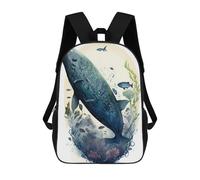 sinyumoney Mochilas Watercolor Whale Mochila Escolar Para Niños Mochila Escolar Impresa En 3D Para Niños Estudiantes De Primaria Y Secundaria 17inch