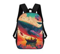 sinyumoney Mochilas Whale Dreamscape-1 Mochila Escolar Para Niños Mochila Escolar Impresa En 3D Para Niños Estudiantes De Primaria Y Secundaria 17inch