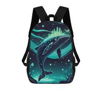 sinyumoney Mochilas Whale with Cityscape And Jellyfish Mochila Escolar Para Niños Mochila Escolar Impresa En 3D Para Niños Estudiantes De Primaria Y Secundaria 17inch