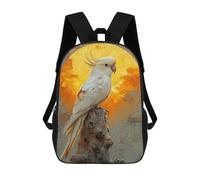 sinyumoney Mochilas White Cockatoo Sunset Mochila Escolar Para Niños Mochila Escolar Impresa En 3D Para Niños Estudiantes De Primaria Y Secundaria 17inch