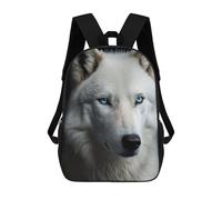 sinyumoney Mochilas White Wolf with Blue Eyes Mochila Escolar Para Niños Mochila Escolar Impresa En 3D Para Niños Estudiantes De Primaria Y Secundaria 17inch