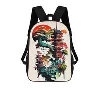 sinyumoney Modern Art of Japanese Mochila Escolar Informal Para El Día A Día, Ideal Para Viajes, Trabajo Y Uso Diario 17inch