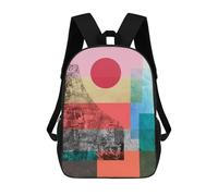 sinyumoney Modern Collage 03 Mochila Escolar Infantil Impresa En 3D Para Niños, Mochila De Viaje De Alta Capacidad, Bolsas Para Libros, Mochila Escolar Infantil 17inch