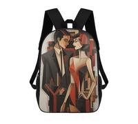 sinyumoney Modern Couple Cubism Style Mochila, Mochila Infantil, Mochila Escolar Para Estudiantes, Mochila Para Libros, Mochila Escolar Impresa En 3D Para Niños Y Niñas 17inch