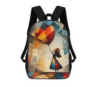 sinyumoney Modern Cubist Vision of Girl with A Balloon Mochila Escolar Impresa En 3D Para Niños Y Niñas, Mochila Escolar, Mochila De Viaje Para Niños 17inch