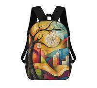sinyumoney Modern Cubist Vision of The Persistence of Memory Mochila Escolar Infantil Impresa En 3D Para Niños, Mochilas De Viaje, Bolsas Para Libros, Mochila Escolar Infantil 17inch