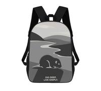 sinyumoney Mole Illustration with Motivational Quote Mochila Escolar Para Niños Mochila Escolar Impresa En 3D Mochila Escolar De Moda Para Niños De Primaria Y Secundaria 17inch