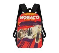 sinyumoney Monaco Grand Prix 1931 Mochilas Impresas En 3D Para Niños, Mochila Escolar, Mochila De Moda Para Niños De Primaria Y Secundaria 17inch