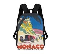 sinyumoney Monaco Grand Prix 1933 Mochila Escolar Para Niños De 17 Pulgadas, Mochila Informal De Viaje Para Niños Y Niñas, Mochila De Gran Capacidad Para El Día A Día 17inch