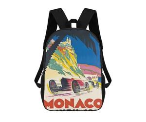 sinyumoney Monaco Grand Prix 1933 Mochila Escolar Resistente Al Agua - Perfecta Para Viajes, Trabajo Y Uso Diario 17inch