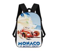sinyumoney Monaco Grand Prix 1948 Mochila Escolar Para Niños, Mochila Escolar De Gran Capacidad Para Niños, Mochila Escolar 3D, Regalos Para Niños 17inch